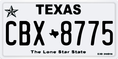 TX license plate CBX8775