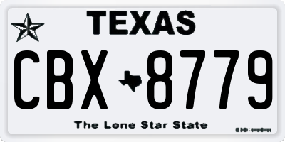 TX license plate CBX8779