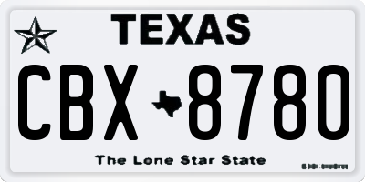 TX license plate CBX8780