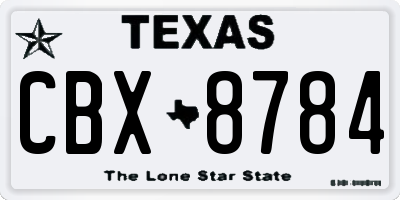 TX license plate CBX8784