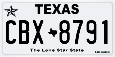 TX license plate CBX8791