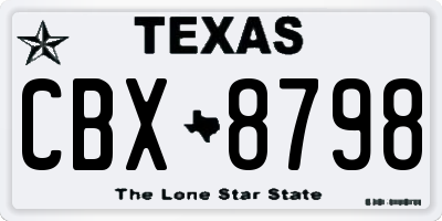 TX license plate CBX8798