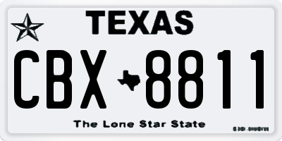 TX license plate CBX8811
