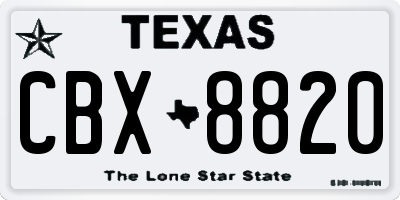 TX license plate CBX8820