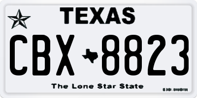 TX license plate CBX8823