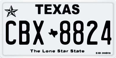 TX license plate CBX8824