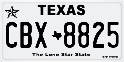 TX license plate CBX8825