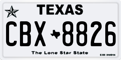 TX license plate CBX8826