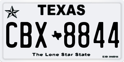 TX license plate CBX8844