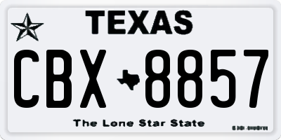 TX license plate CBX8857