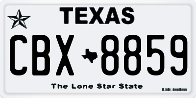 TX license plate CBX8859