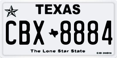 TX license plate CBX8884