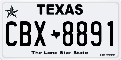 TX license plate CBX8891