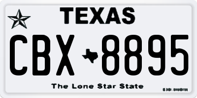 TX license plate CBX8895
