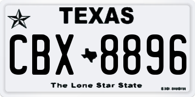 TX license plate CBX8896