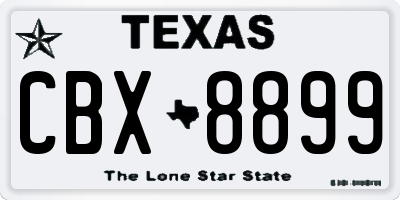 TX license plate CBX8899