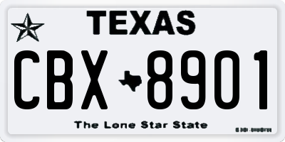 TX license plate CBX8901