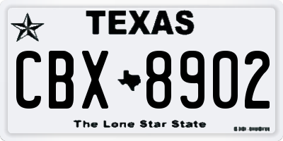TX license plate CBX8902