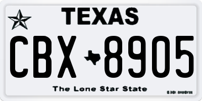 TX license plate CBX8905