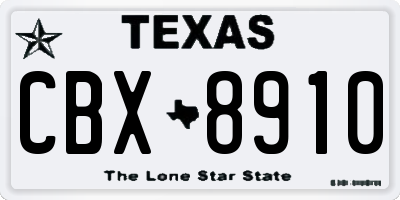 TX license plate CBX8910