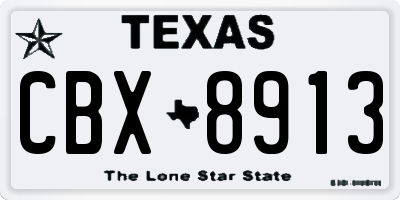 TX license plate CBX8913