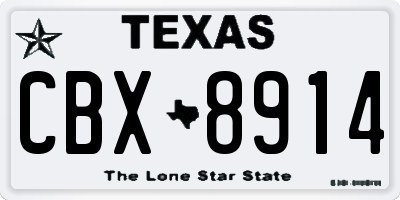 TX license plate CBX8914