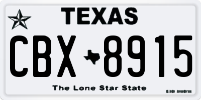 TX license plate CBX8915