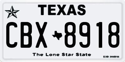 TX license plate CBX8918