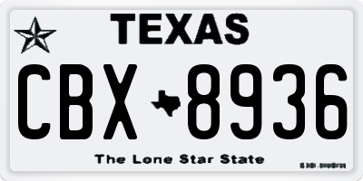 TX license plate CBX8936