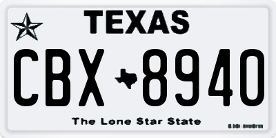TX license plate CBX8940