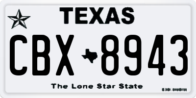 TX license plate CBX8943