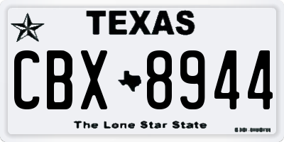 TX license plate CBX8944