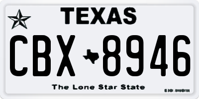TX license plate CBX8946
