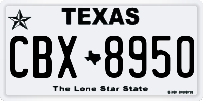 TX license plate CBX8950