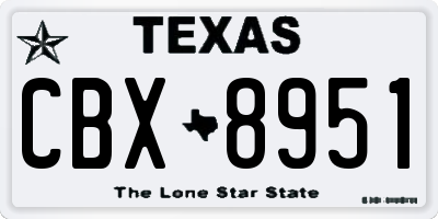 TX license plate CBX8951
