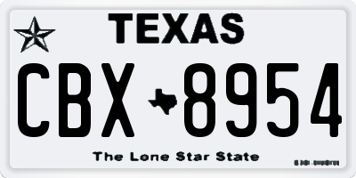 TX license plate CBX8954