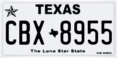 TX license plate CBX8955