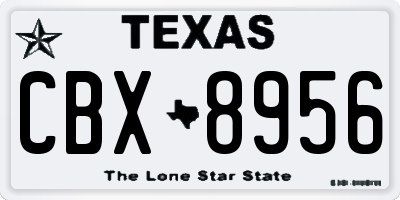 TX license plate CBX8956