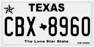 TX license plate CBX8960