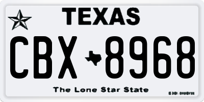 TX license plate CBX8968