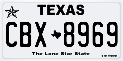 TX license plate CBX8969