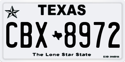 TX license plate CBX8972