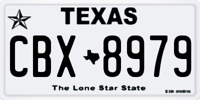 TX license plate CBX8979