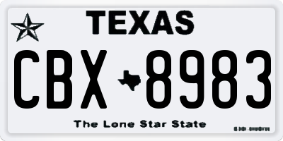 TX license plate CBX8983