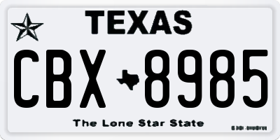 TX license plate CBX8985
