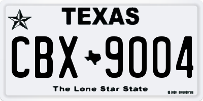 TX license plate CBX9004