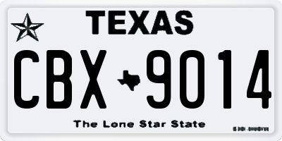 TX license plate CBX9014