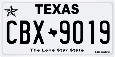 TX license plate CBX9019