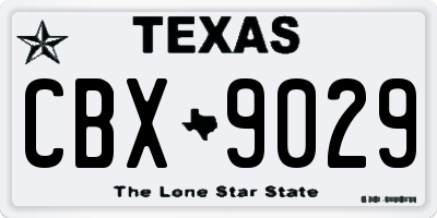 TX license plate CBX9029