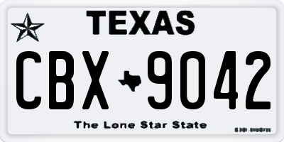 TX license plate CBX9042